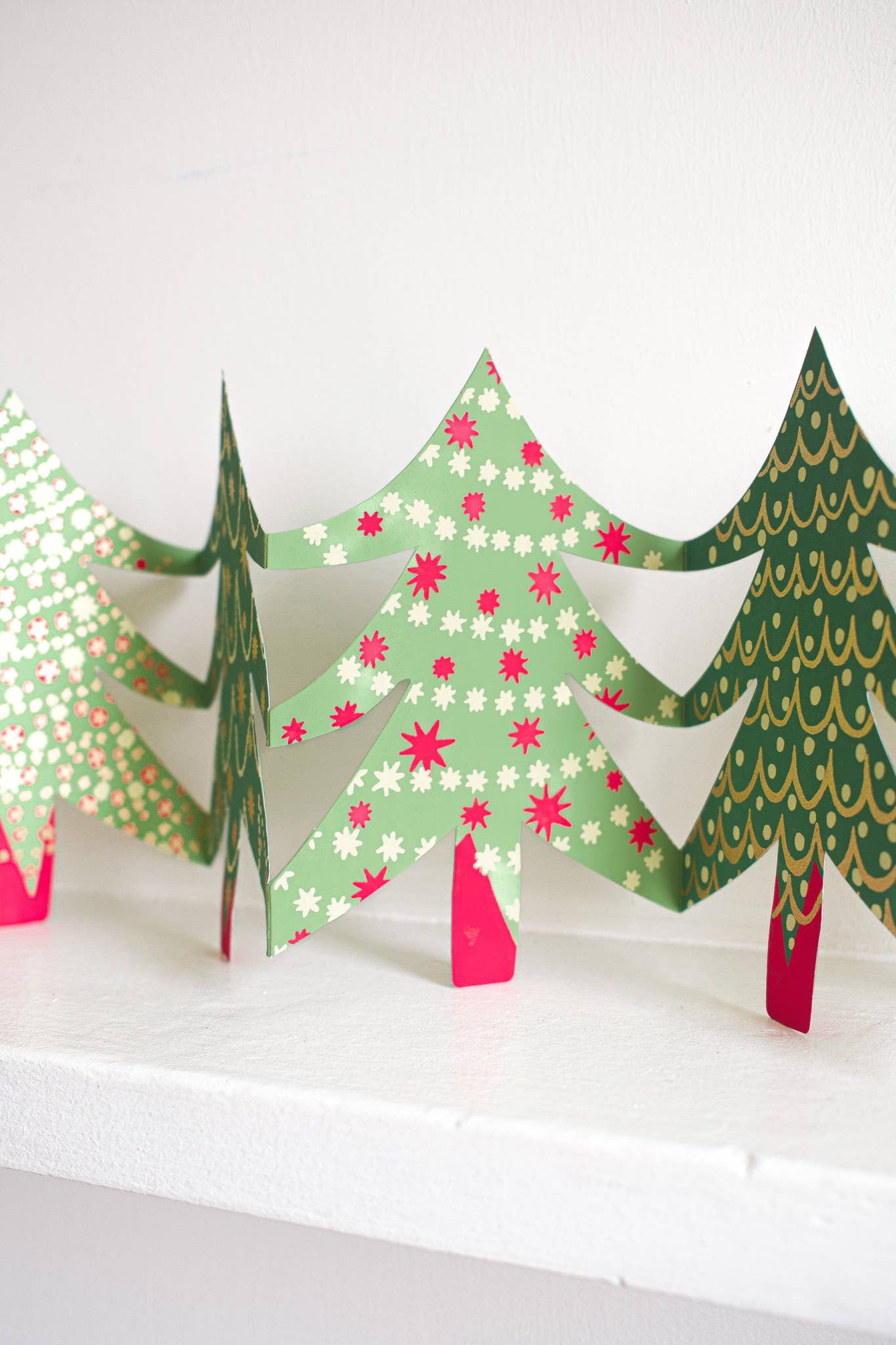 Christmas Trees Concertina Garland - Violet Elizabeth - 