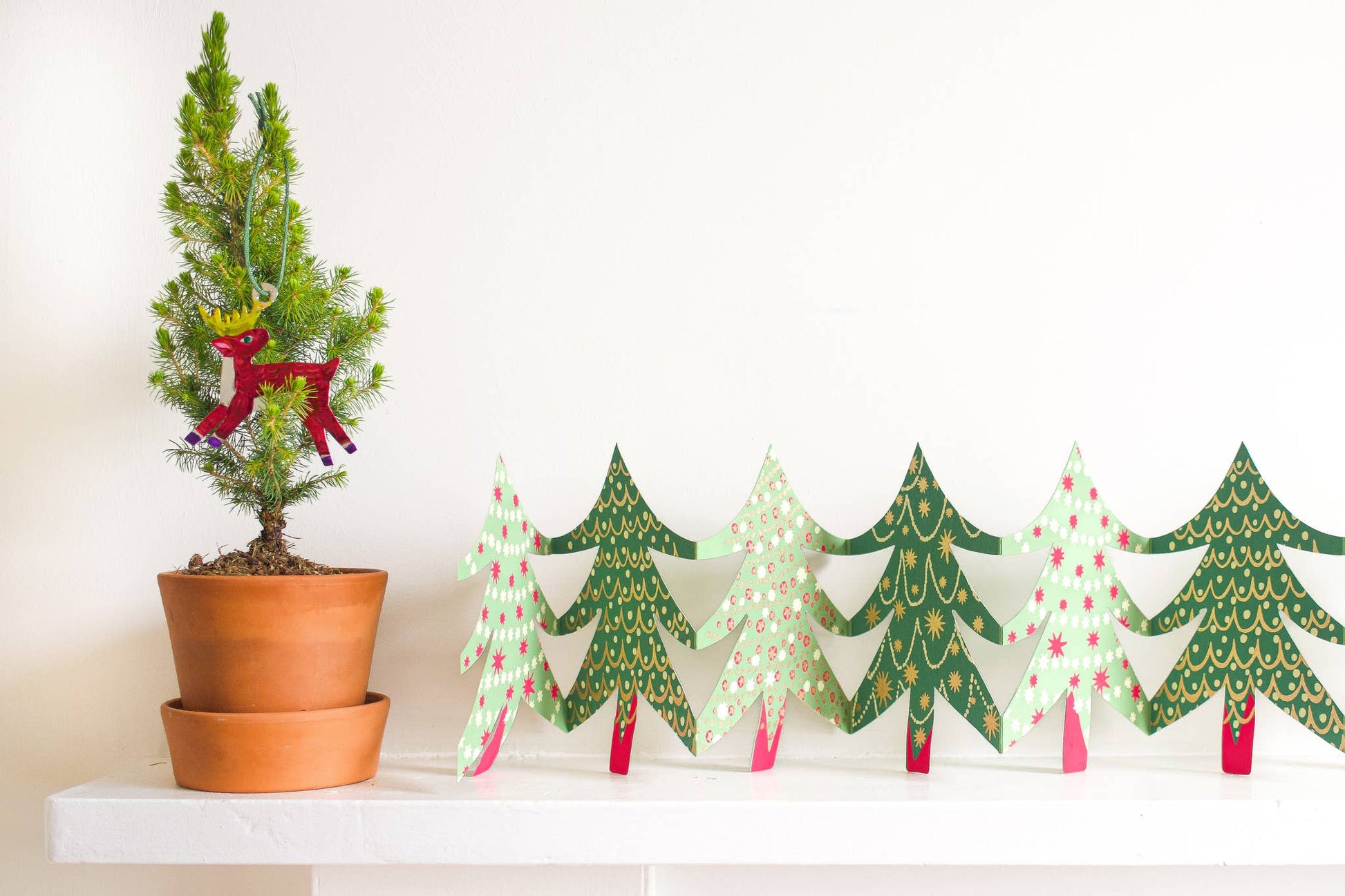 Christmas Trees Concertina Garland - Violet Elizabeth - 