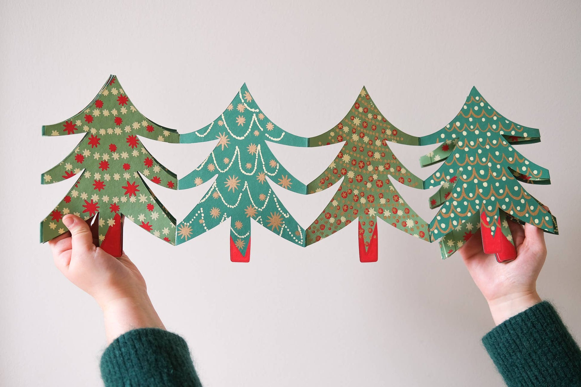 Christmas Trees Concertina Garland - Violet Elizabeth - 