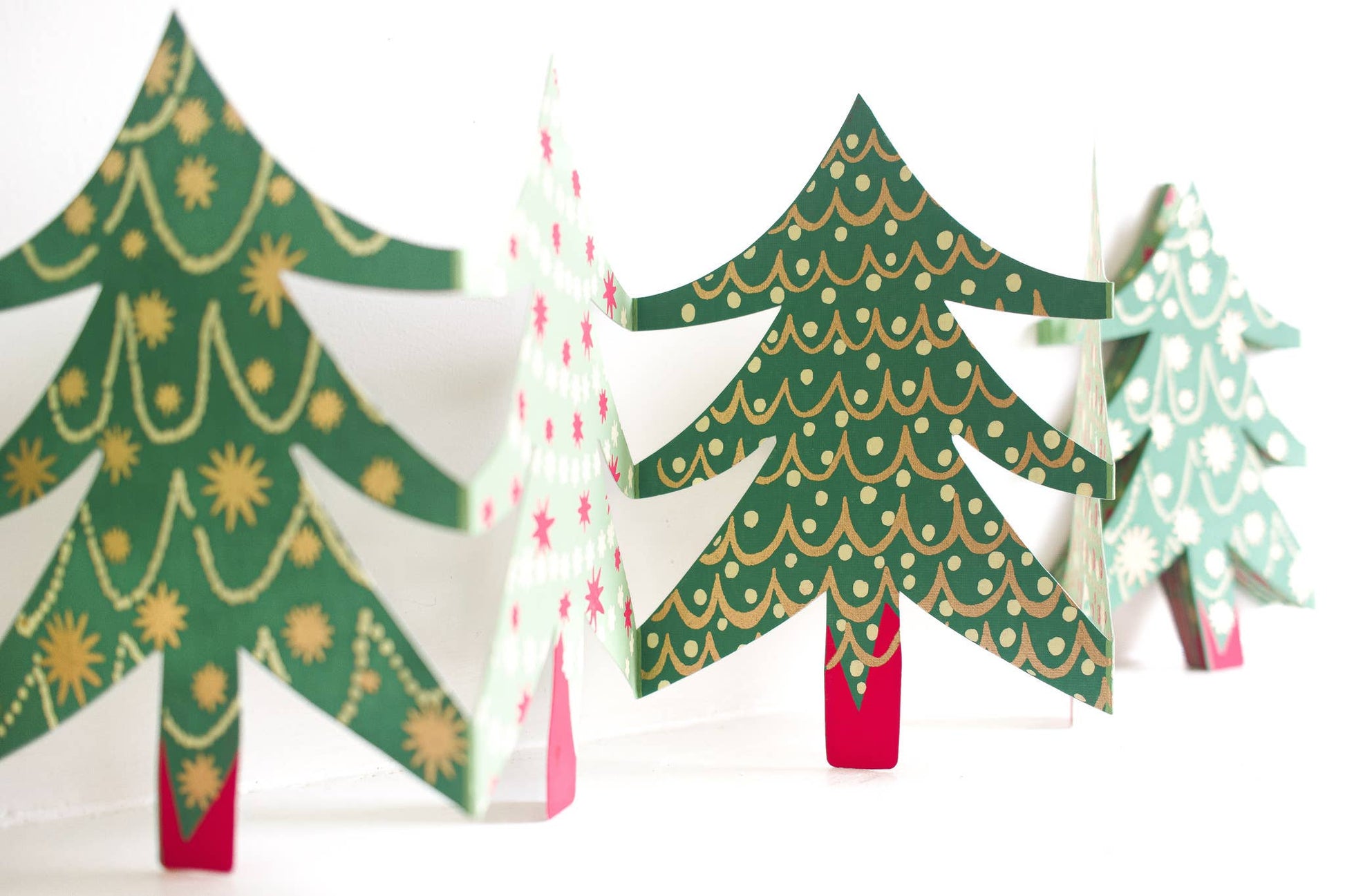 Christmas Trees Concertina Garland - Violet Elizabeth - 