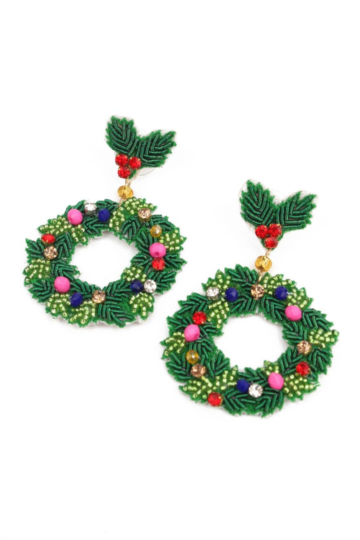 CHRISTMAS WREATH EARRINGS - Violet Elizabeth - 