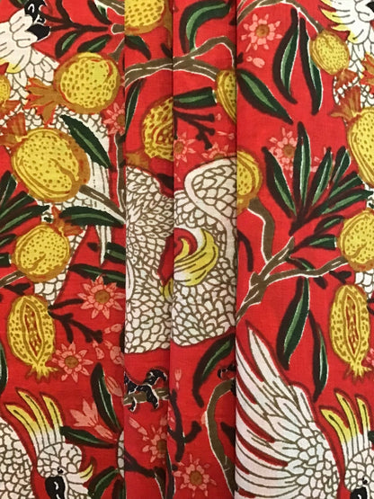 Cockatoo night out Screen Printed Fabric 100% Cotton - Violet Elizabeth - Haberdashery