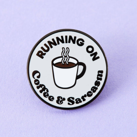 Coffee & Sarcasm Enamel Pin - Violet Elizabeth - Jewellery