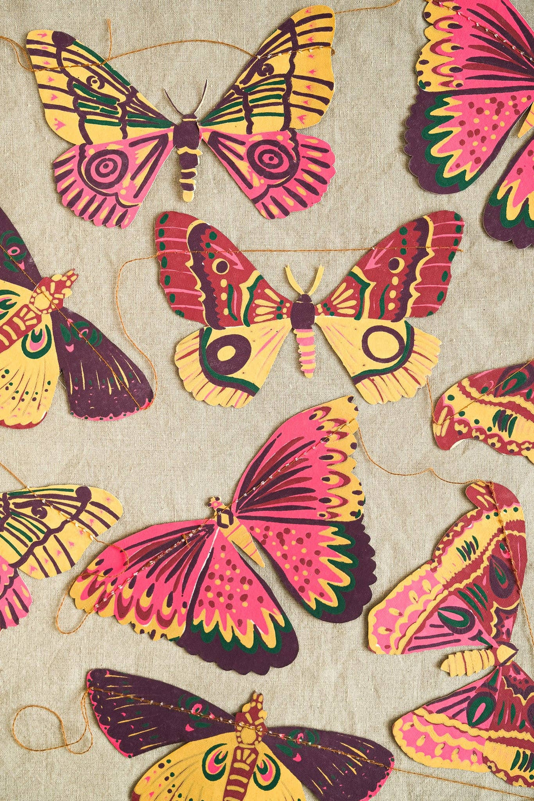 Colourful Butterflies Sewn Garland - Violet Elizabeth - 