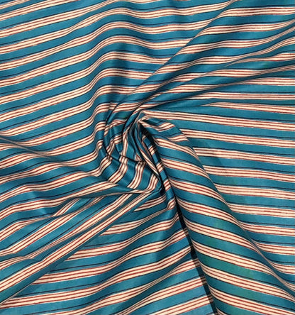 (Copy) Red, blue and white stripe Screen Printed Fabric 100% Cotton - Violet Elizabeth - Haberdashery