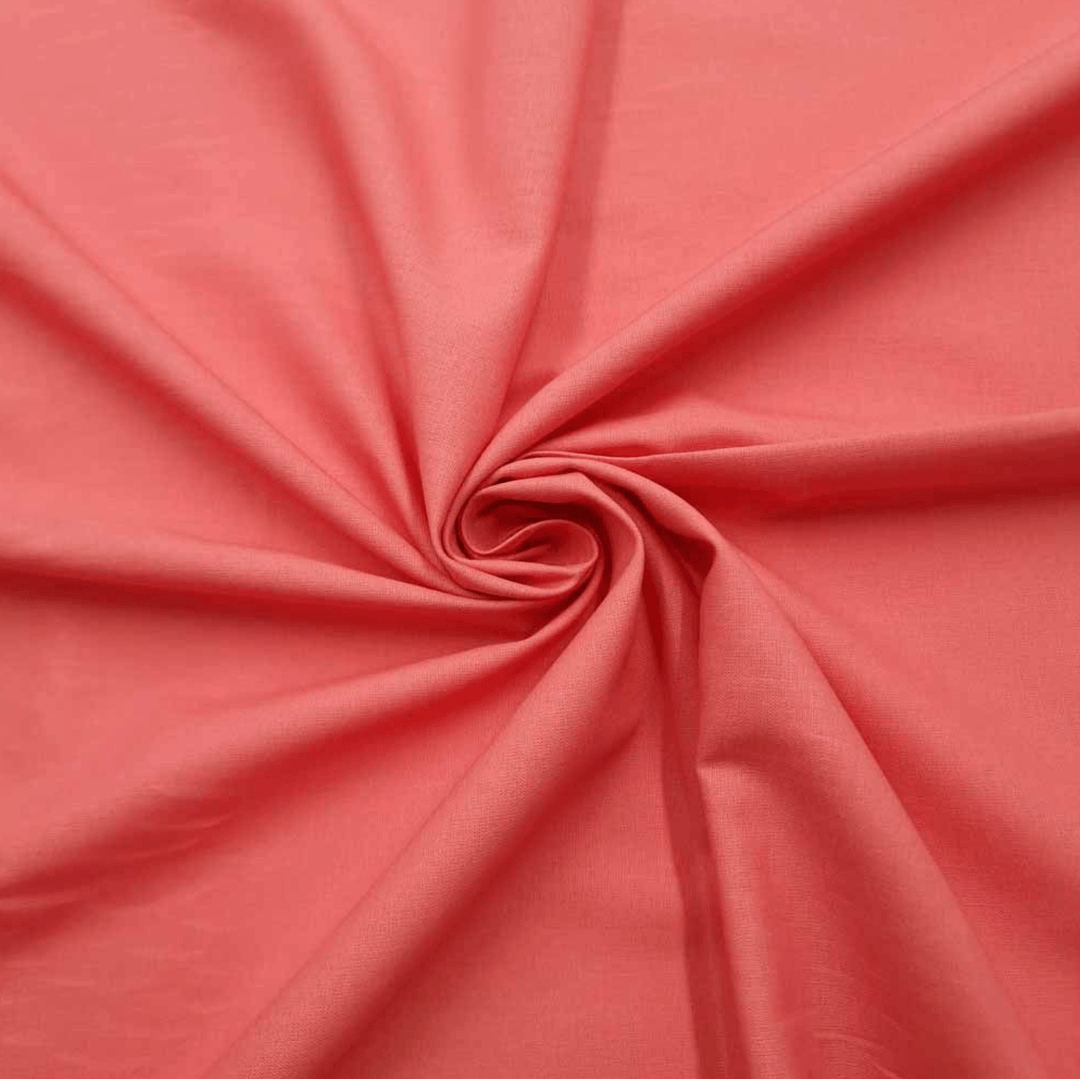 Coral Plain Quilting Cotton - Violet Elizabeth - Haberdashery