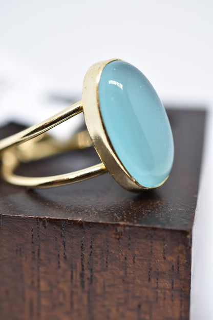 Cornflower Onyx Magic Bean Stone Rings - Violet Elizabeth - Jewellery