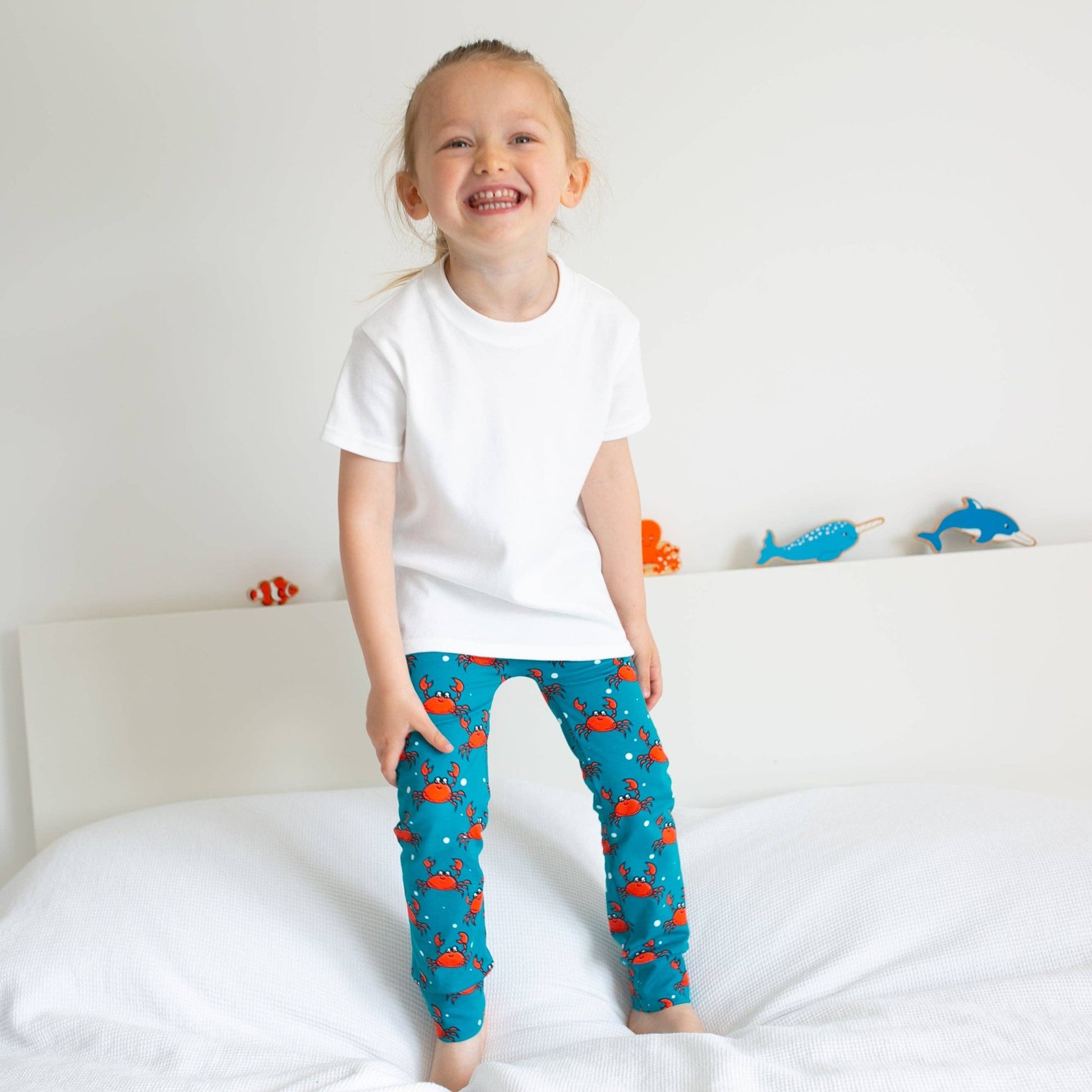 Crab Print Baby Leggings 0 - 6 Years: 2 - 3 Y - Violet Elizabeth - Baby & Toddler Clothing