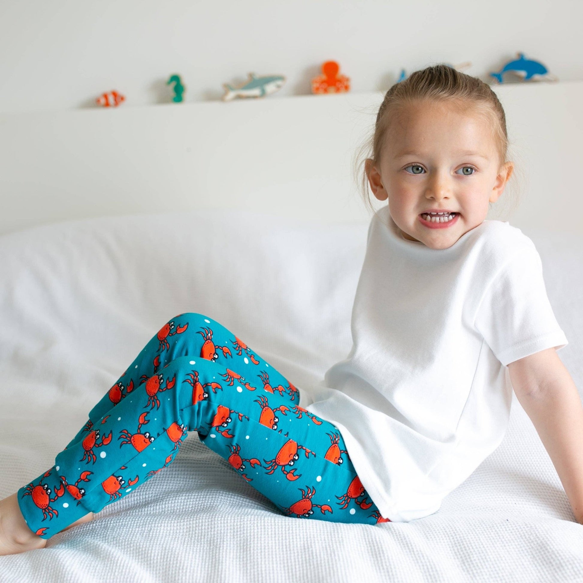 Crab Print Baby Leggings 0 - 6 Years: 2 - 3 Y - Violet Elizabeth - Baby & Toddler Clothing
