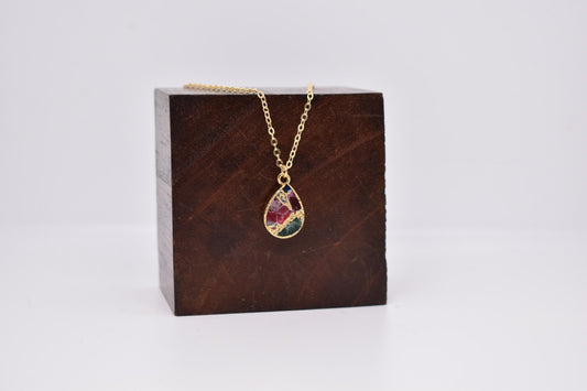 Crackle and Gold Necklaces: available in a variety of colours - Violet Elizabeth - Jewellery