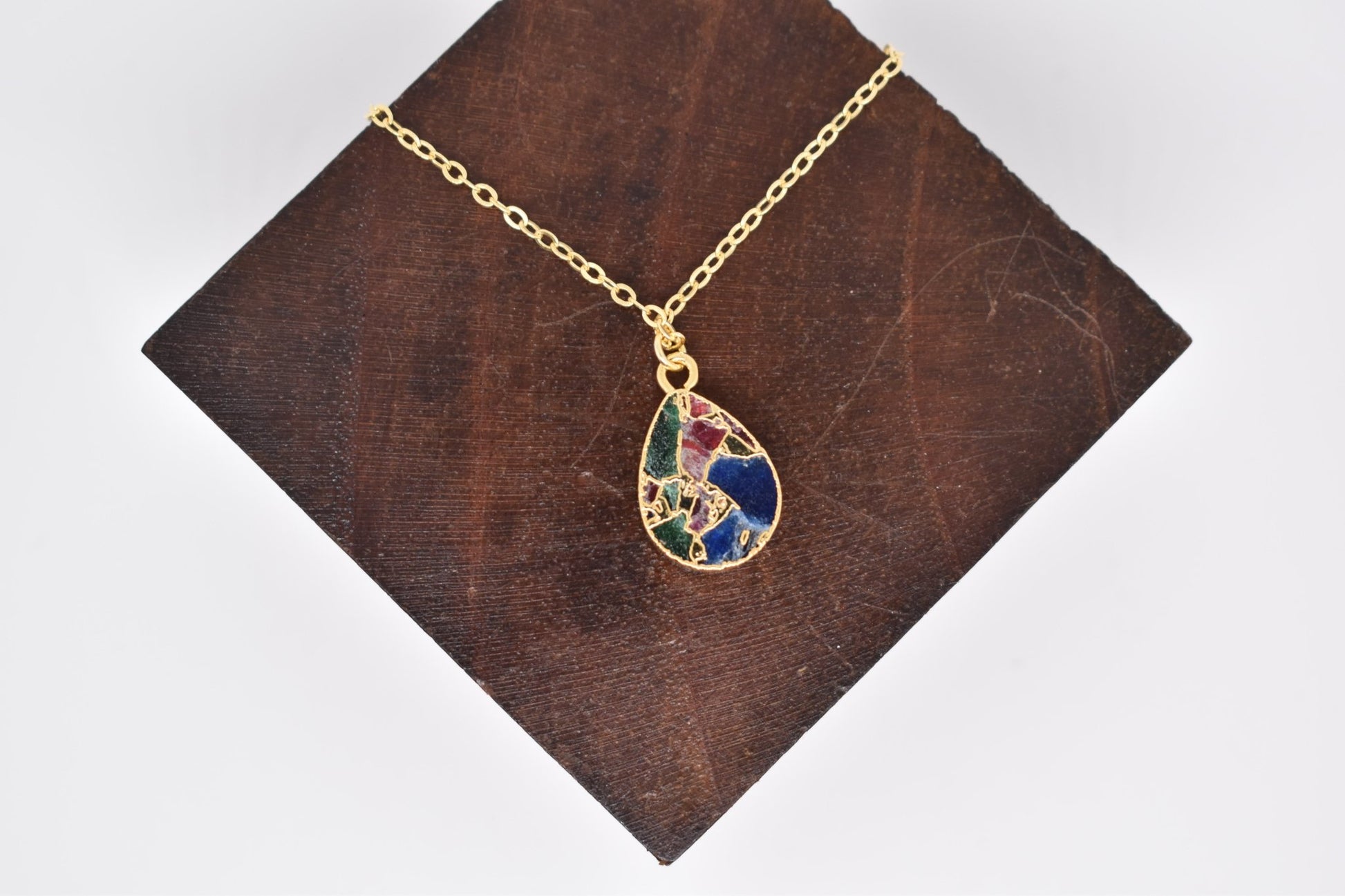 Crackle and Gold Necklaces: available in a variety of colours - Violet Elizabeth - Jewellery