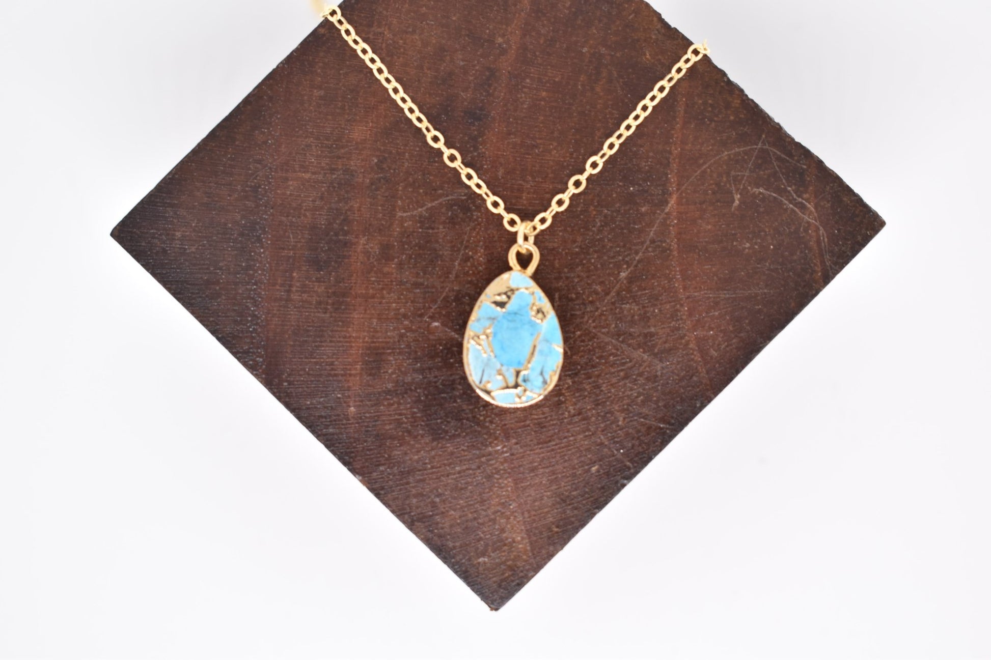 Crackle and Gold Necklaces: available in a variety of colours - Violet Elizabeth - Jewellery