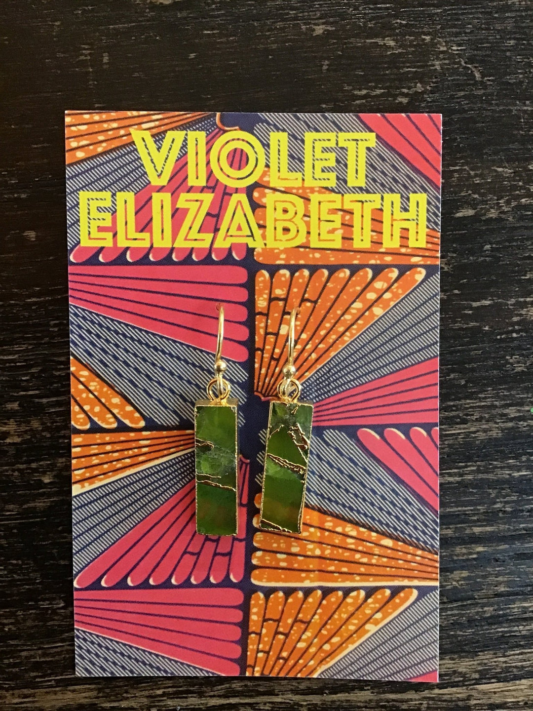 Crackle Mini Peridot Gold Earrings - Violet Elizabeth - Jewellery