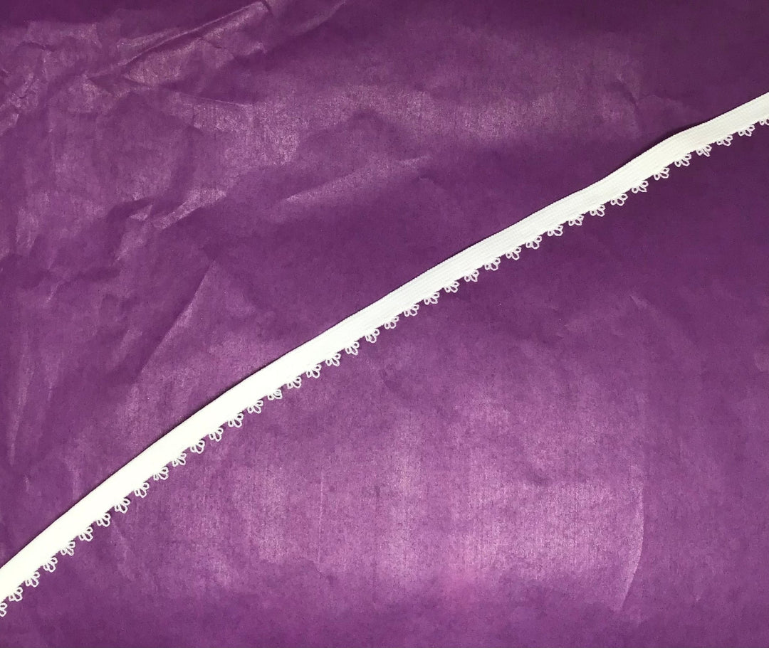 Cream 5mm elastic for knickers inc. pretty edge - Violet Elizabeth - Haberdashery