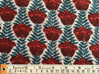 Crenelation grey print Block Printed Fabric - Violet Elizabeth - Haberdashery