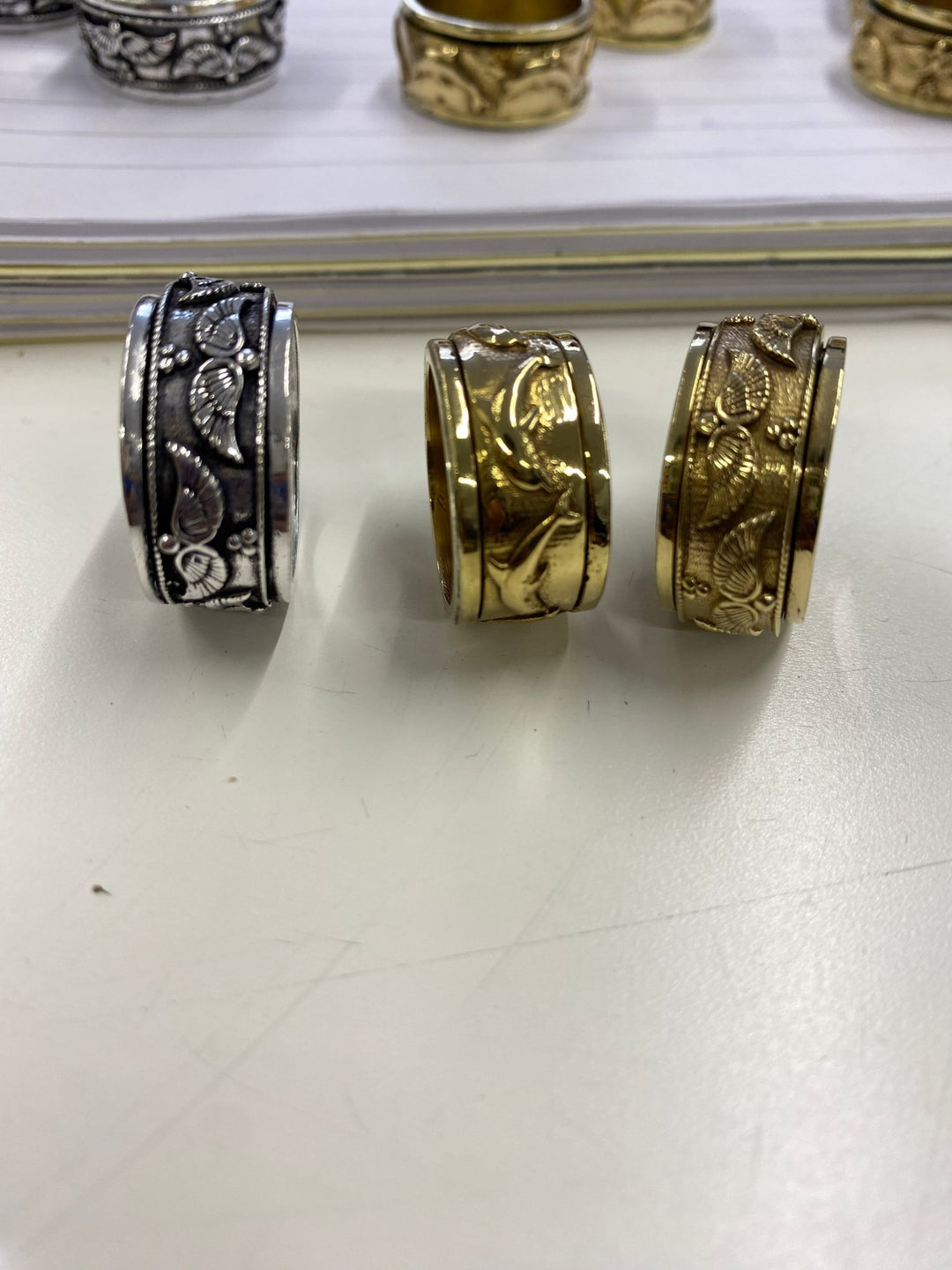 Cupid Spinning Brass & Silver Ring - Violet Elizabeth - Jewellery