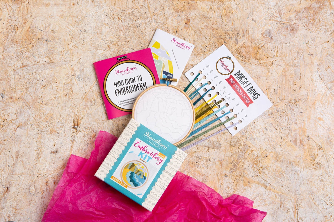 Dorset Days Mini Embroidery Kit | Complete Craft Kit for Beginners - Violet Elizabeth - Haberdashery