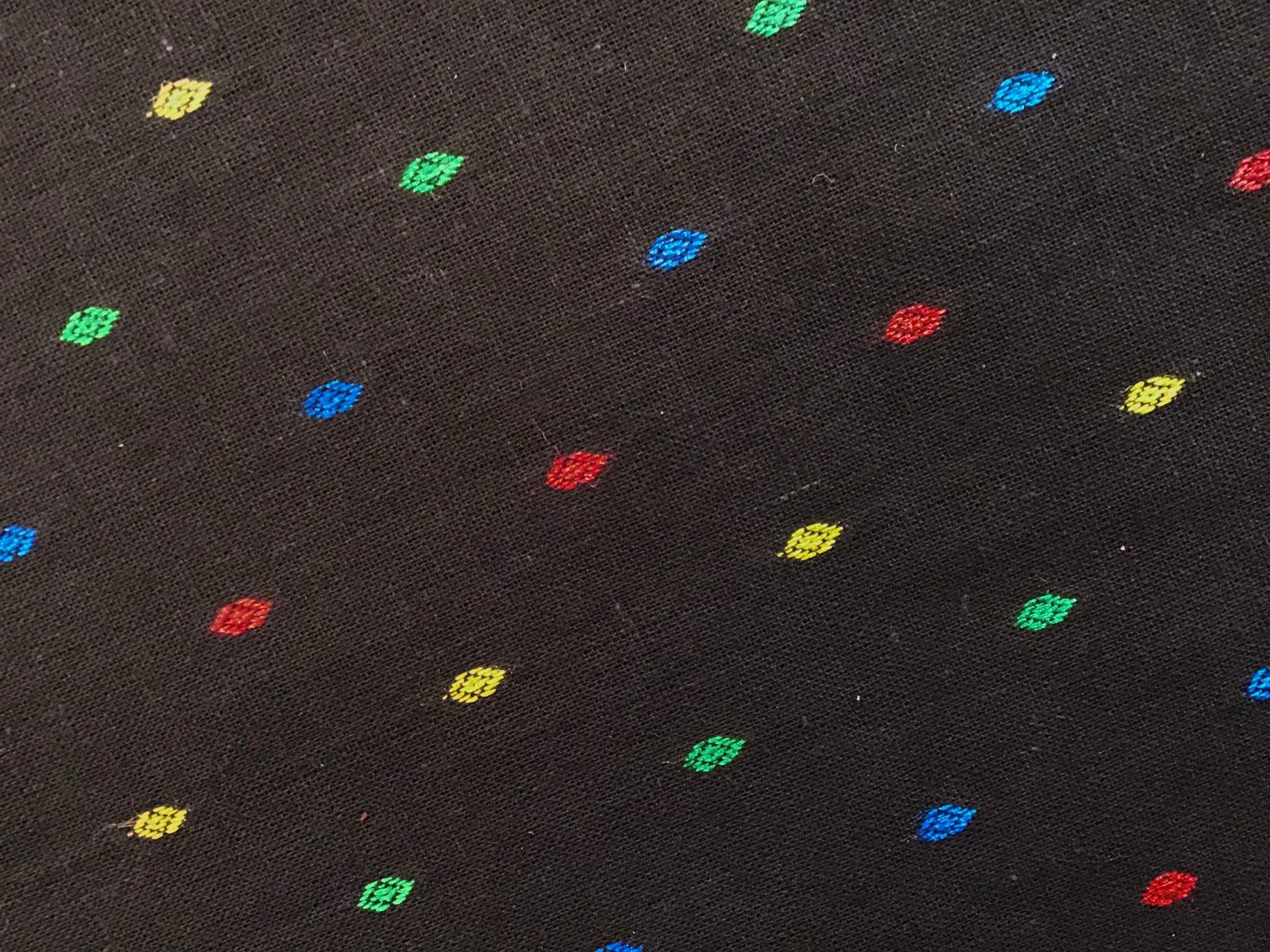 Dotty black jaquard fabric - Violet Elizabeth - Haberdashery
