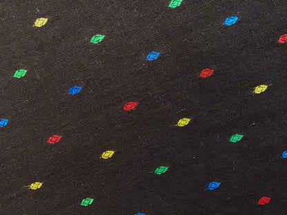 Dotty black jaquard fabric - Violet Elizabeth - Haberdashery