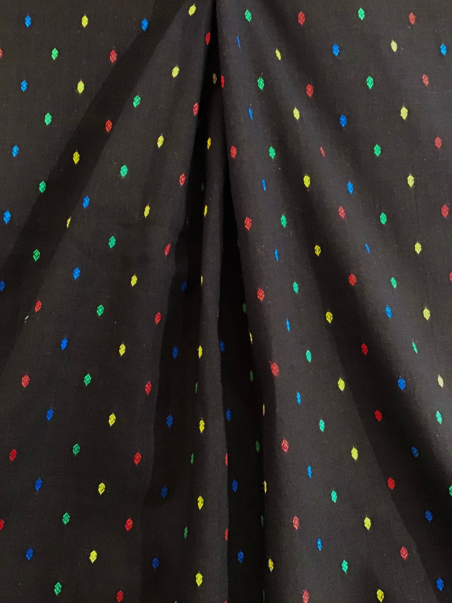 Dotty black jaquard fabric - Violet Elizabeth - Haberdashery