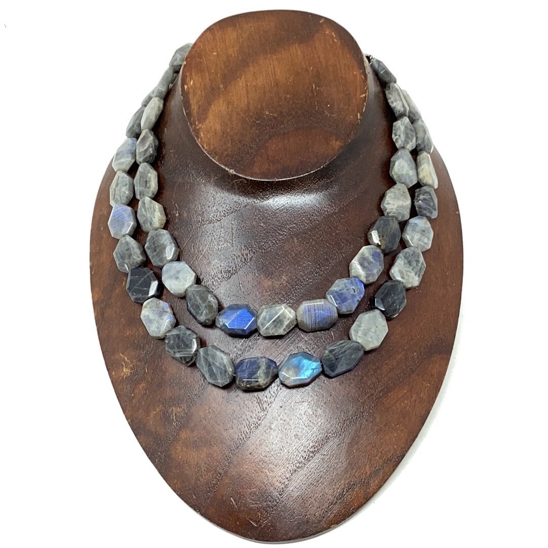 Double faceted labradorite necklace - Violet Elizabeth - Jewellery