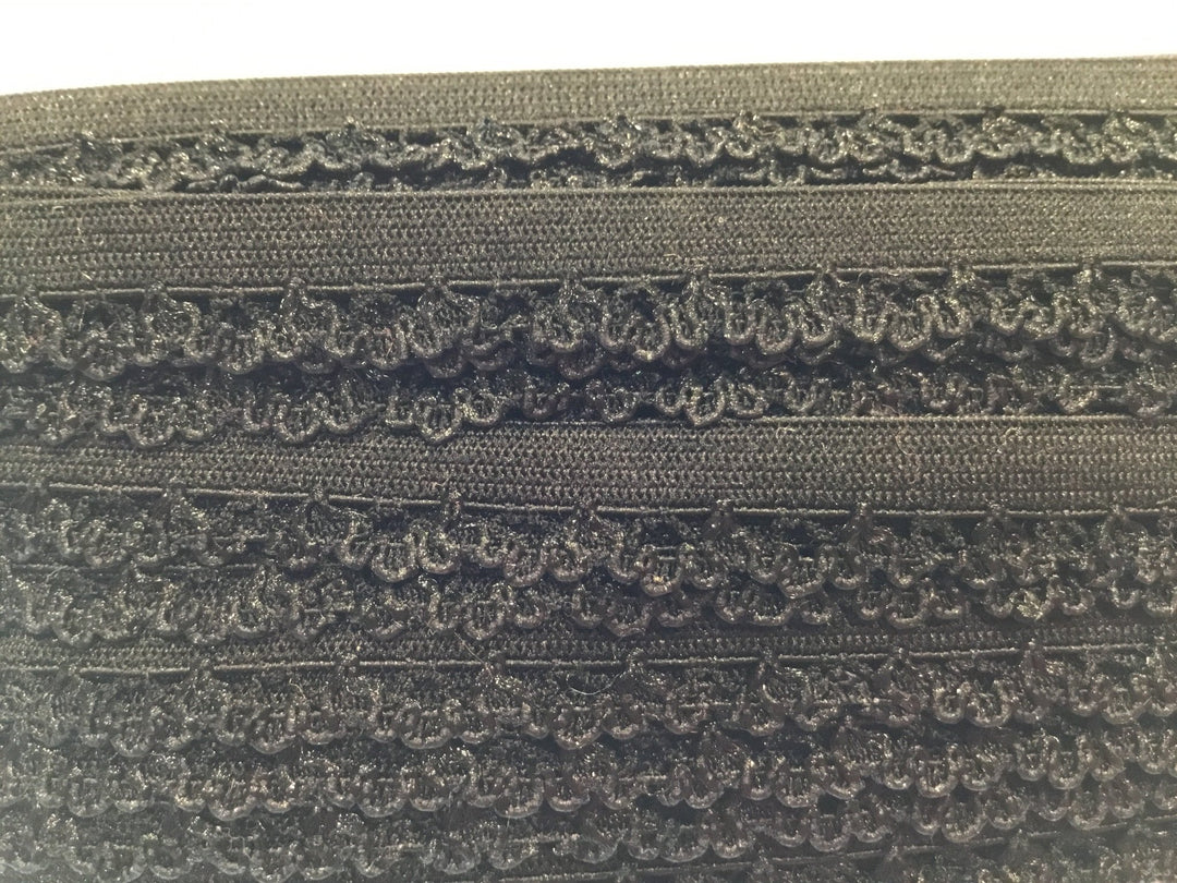 Elastic black for knickers 8mm inc. scalloped edge - Violet Elizabeth - Haberdashery