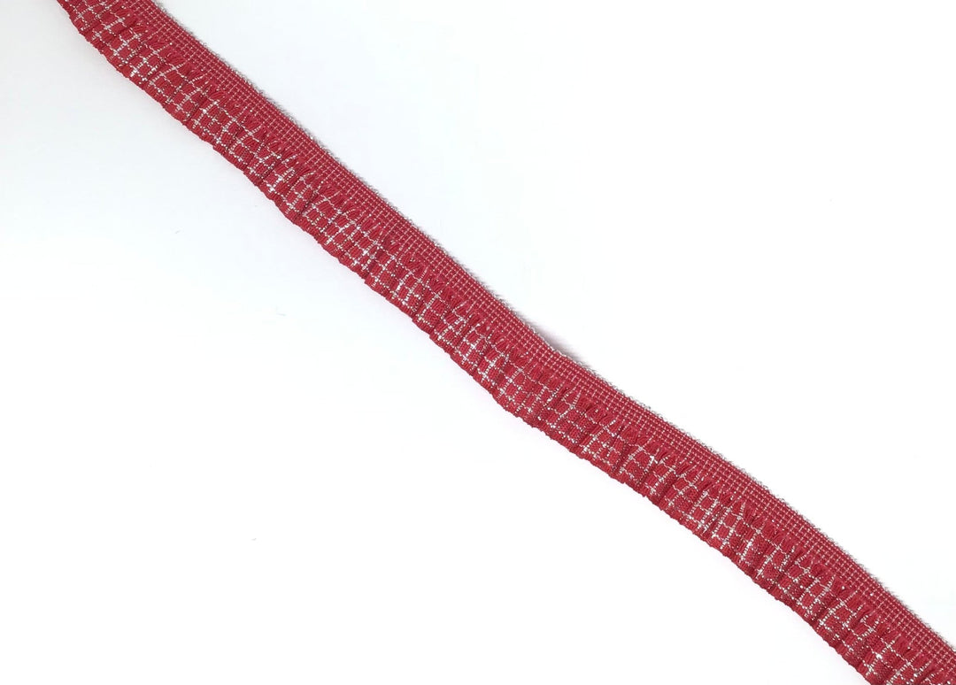 Elastic red and silver check for knickers 15mm - Violet Elizabeth - Haberdashery