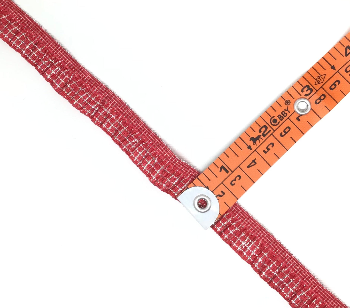 Elastic red and silver check for knickers 15mm - Violet Elizabeth - Haberdashery