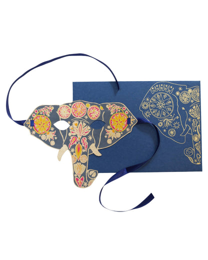 Elephant Mask Greeting Card - Violet Elizabeth - Gift Cards