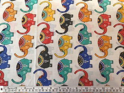 Elephant Parade Screen Printed Fabric 100% Cotton - Violet Elizabeth - Haberdashery