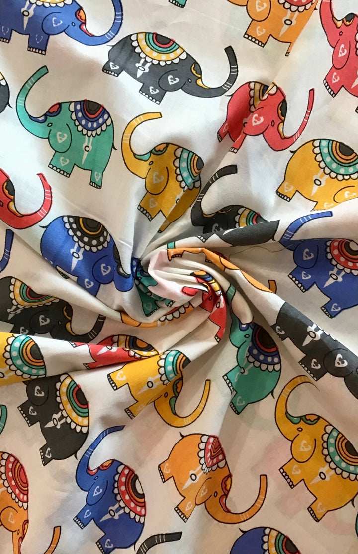 Elephant Parade Screen Printed Screen Printed Cotton Fabric