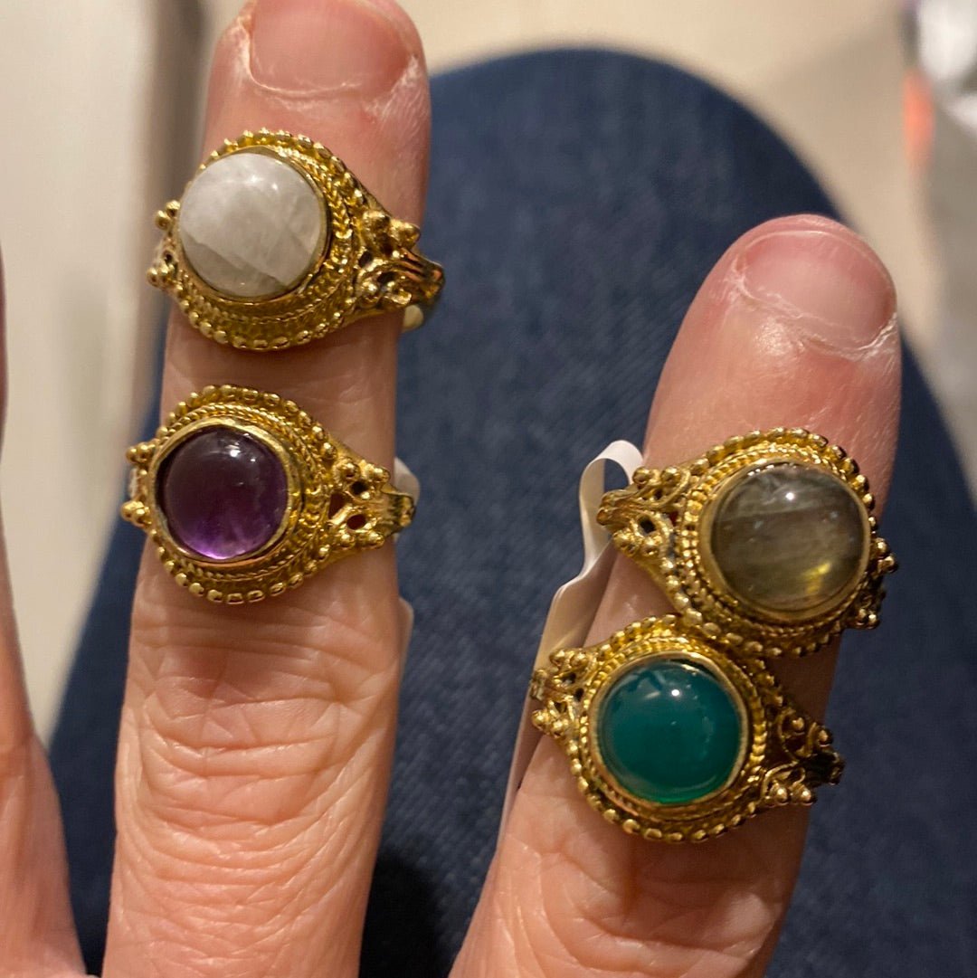 Fairy Silver Plated & Brass Ring: Various Stones - Violet Elizabeth - Jewellery