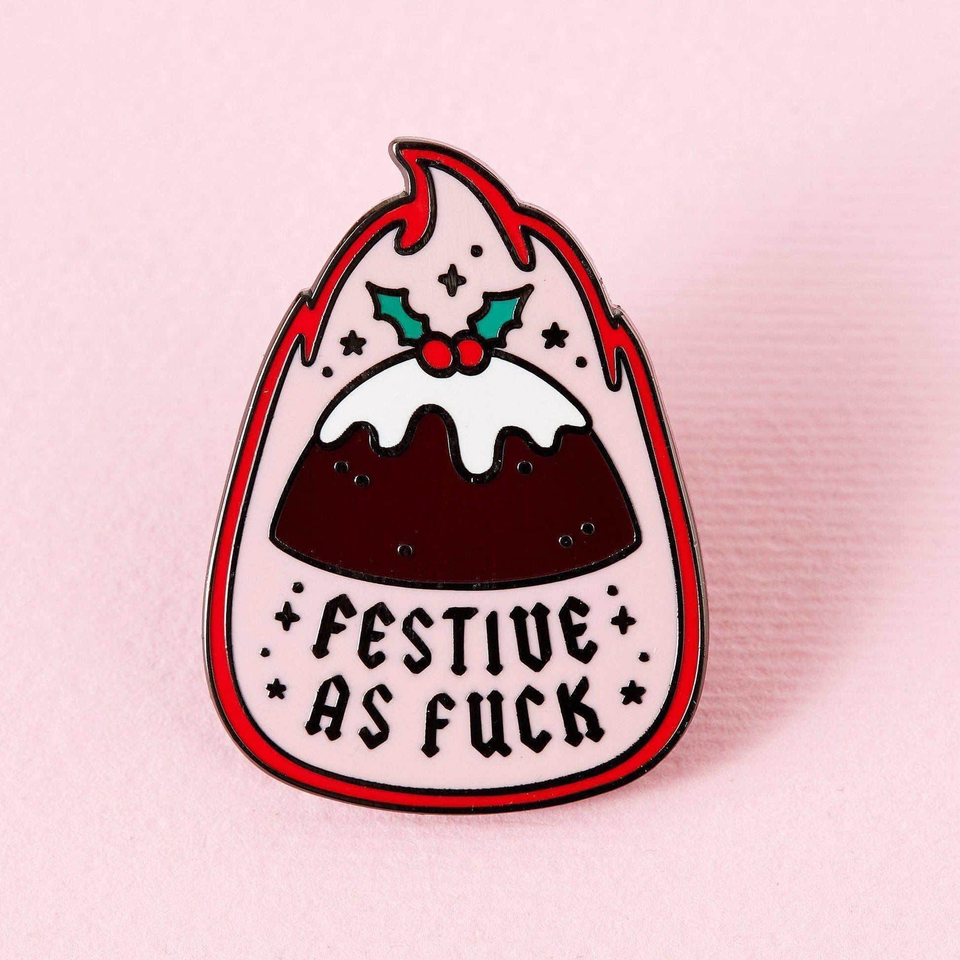 Festive As Fuck Pudding Enamel Pin - Violet Elizabeth - Jewellery