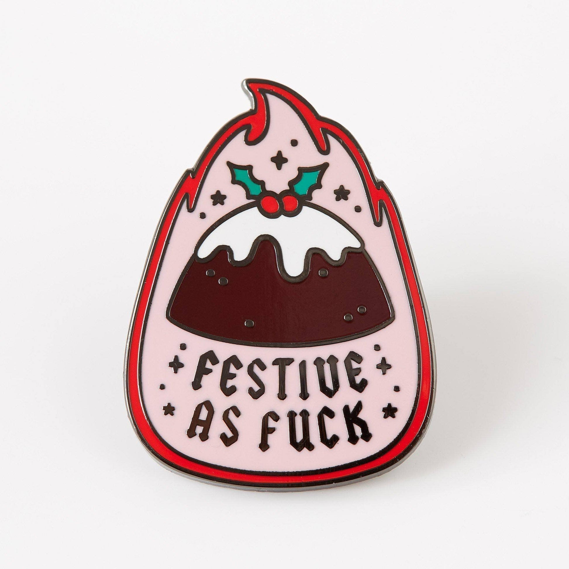 Festive As Fuck Pudding Enamel Pin - Violet Elizabeth - Jewellery