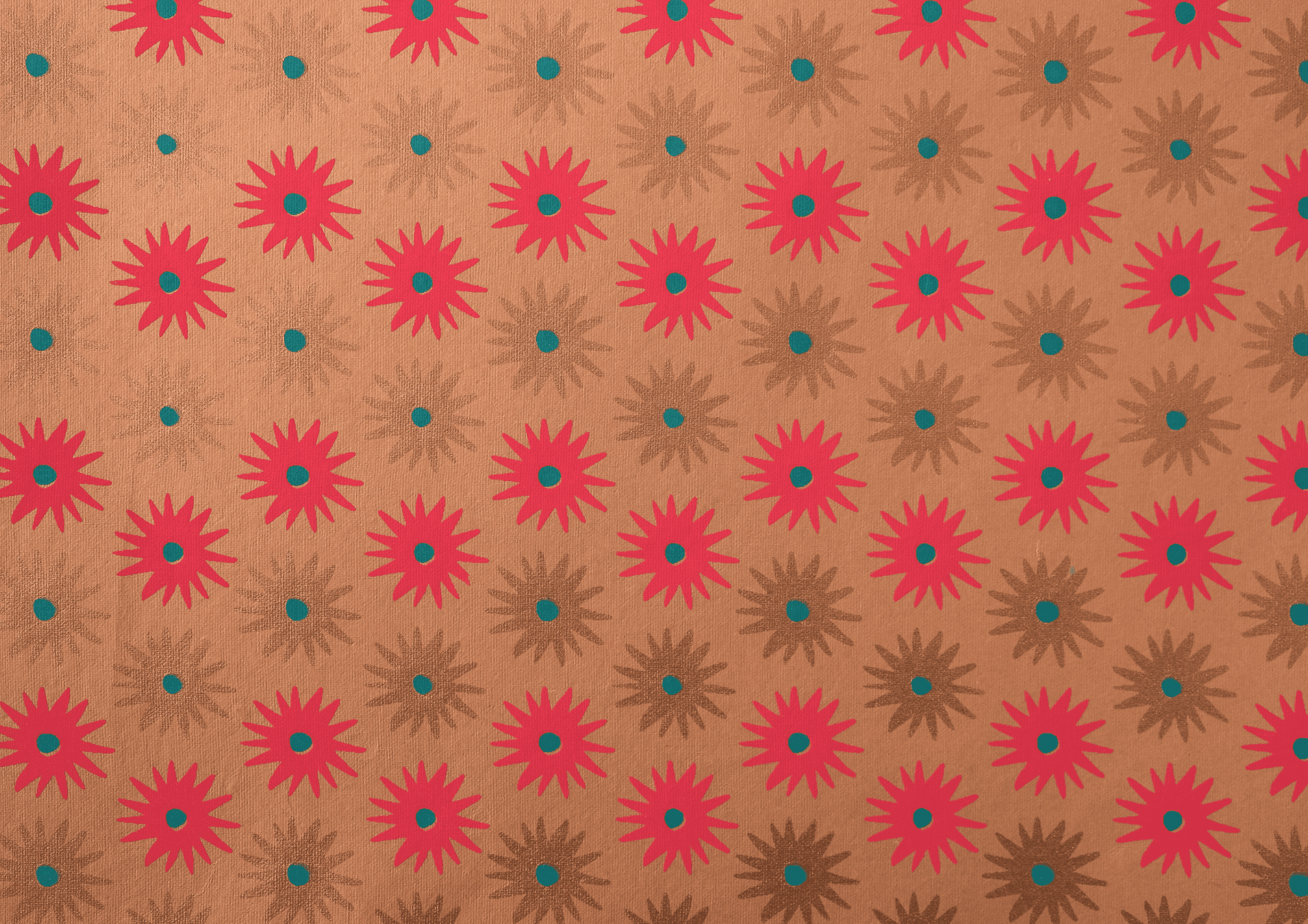 Festive Gift Wrap: Copper Bloom - Violet Elizabeth - 
