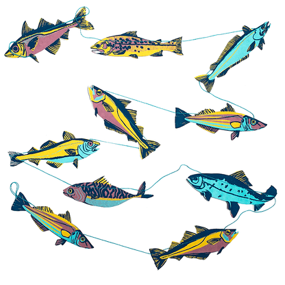Fishes Sewn Garland - Violet Elizabeth - Decor