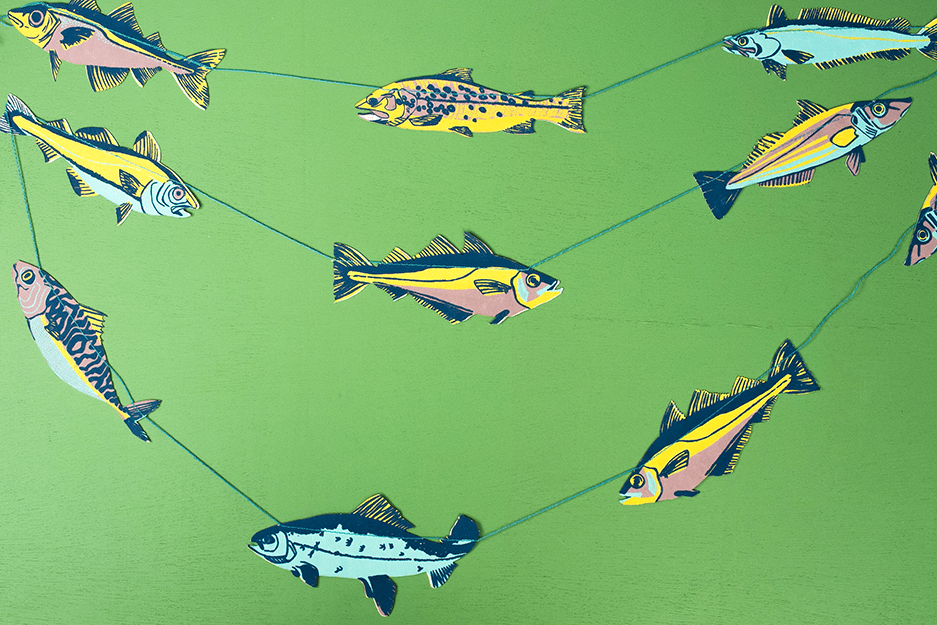 Fishes Sewn Garland - Violet Elizabeth - Decor