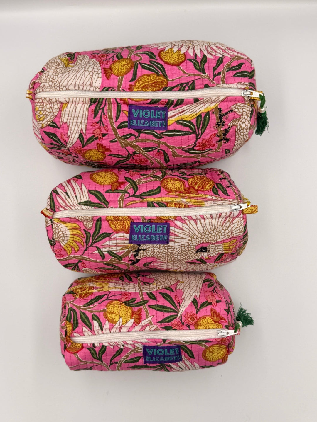 Flaming Cockatoo Printed Cotton Washbag