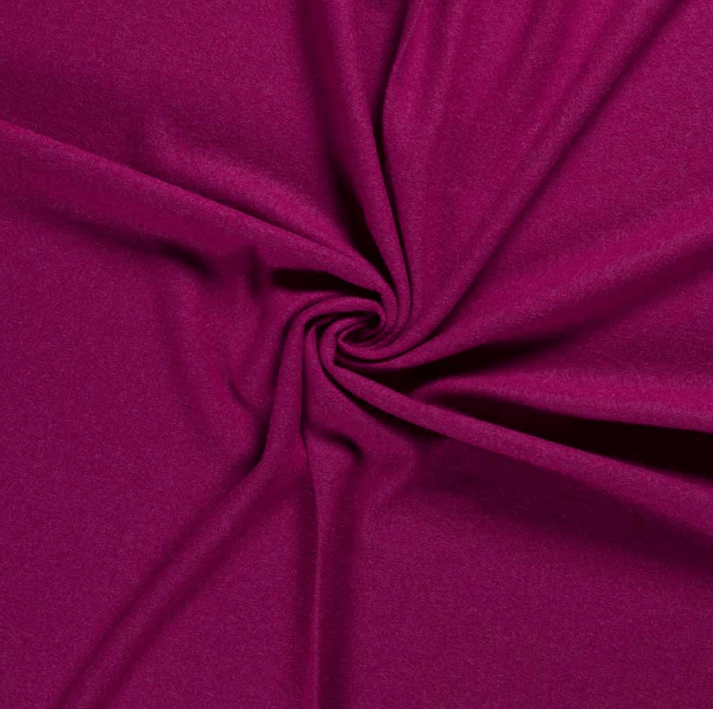 Fuchsia Boiled Wool Fabric