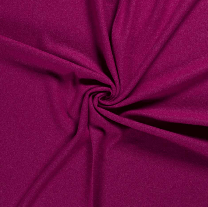 Fuchsia Boiled Wool Fabric
