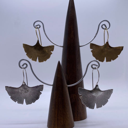 Ginkgo Bilobo Leaf earrings - Violet Elizabeth - Jewellery