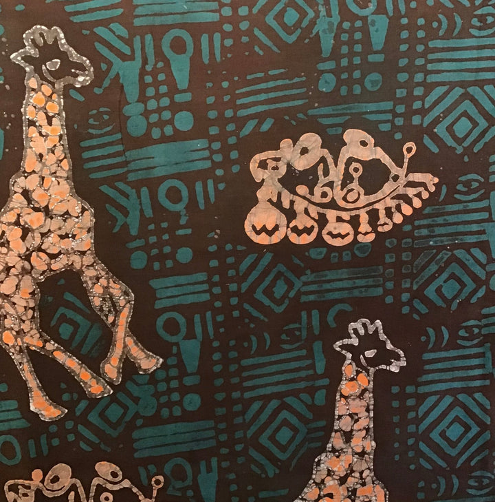 Giraffe Party Batik Fabric - Violet Elizabeth - Haberdashery