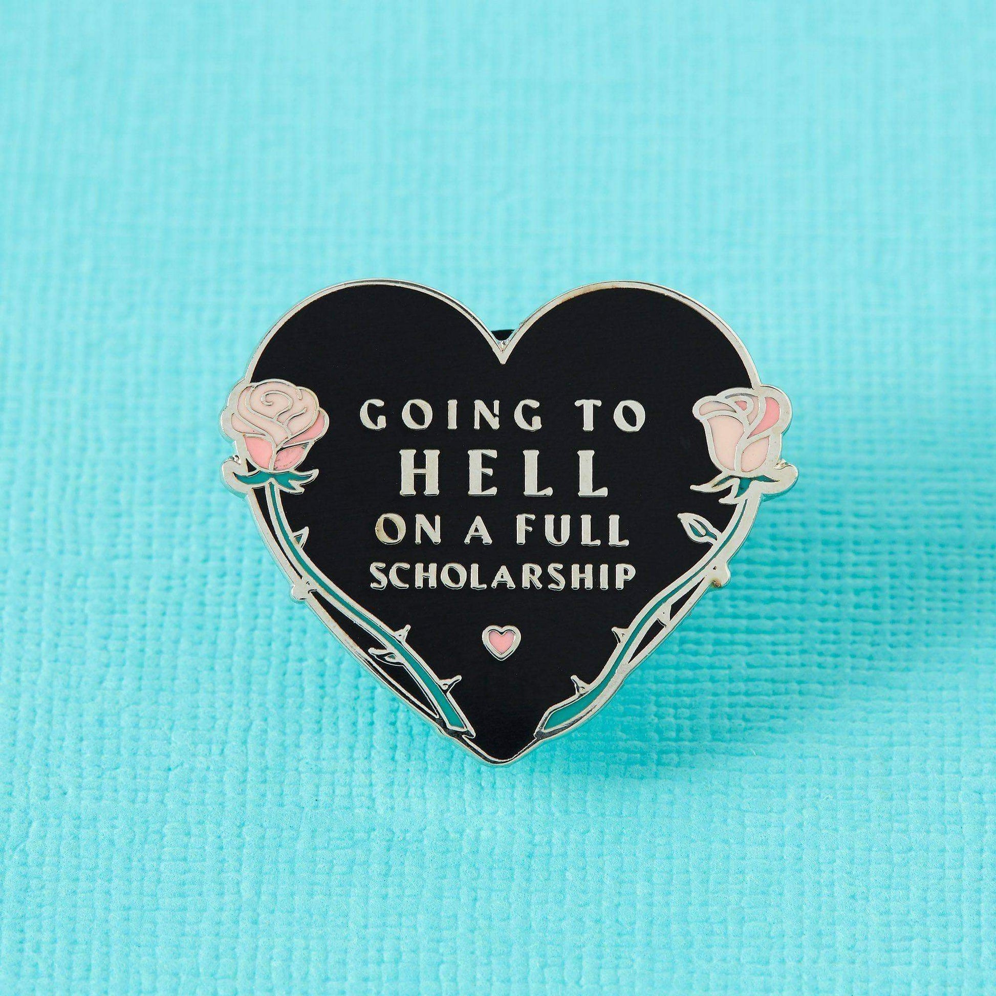 Going to Hell on a Full Scholarship Enamel Pin - Violet Elizabeth - Jewellery
