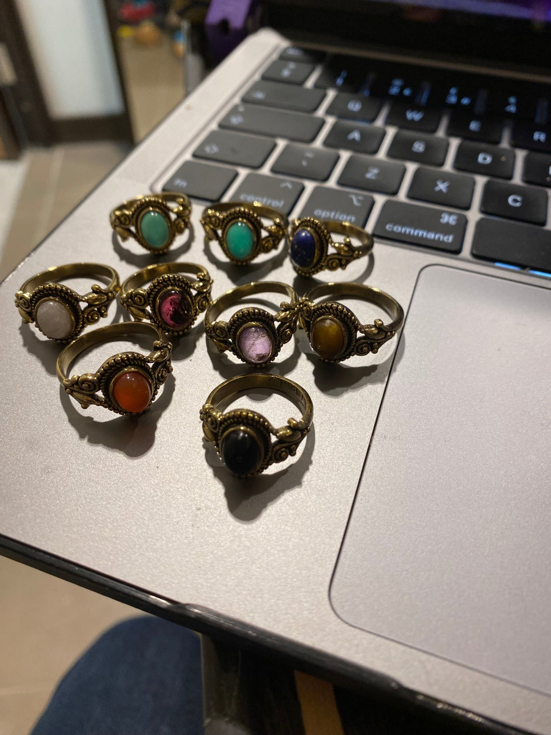 Grace Silver Plated & Brass Ring: Various Stones - Violet Elizabeth - Jewellery