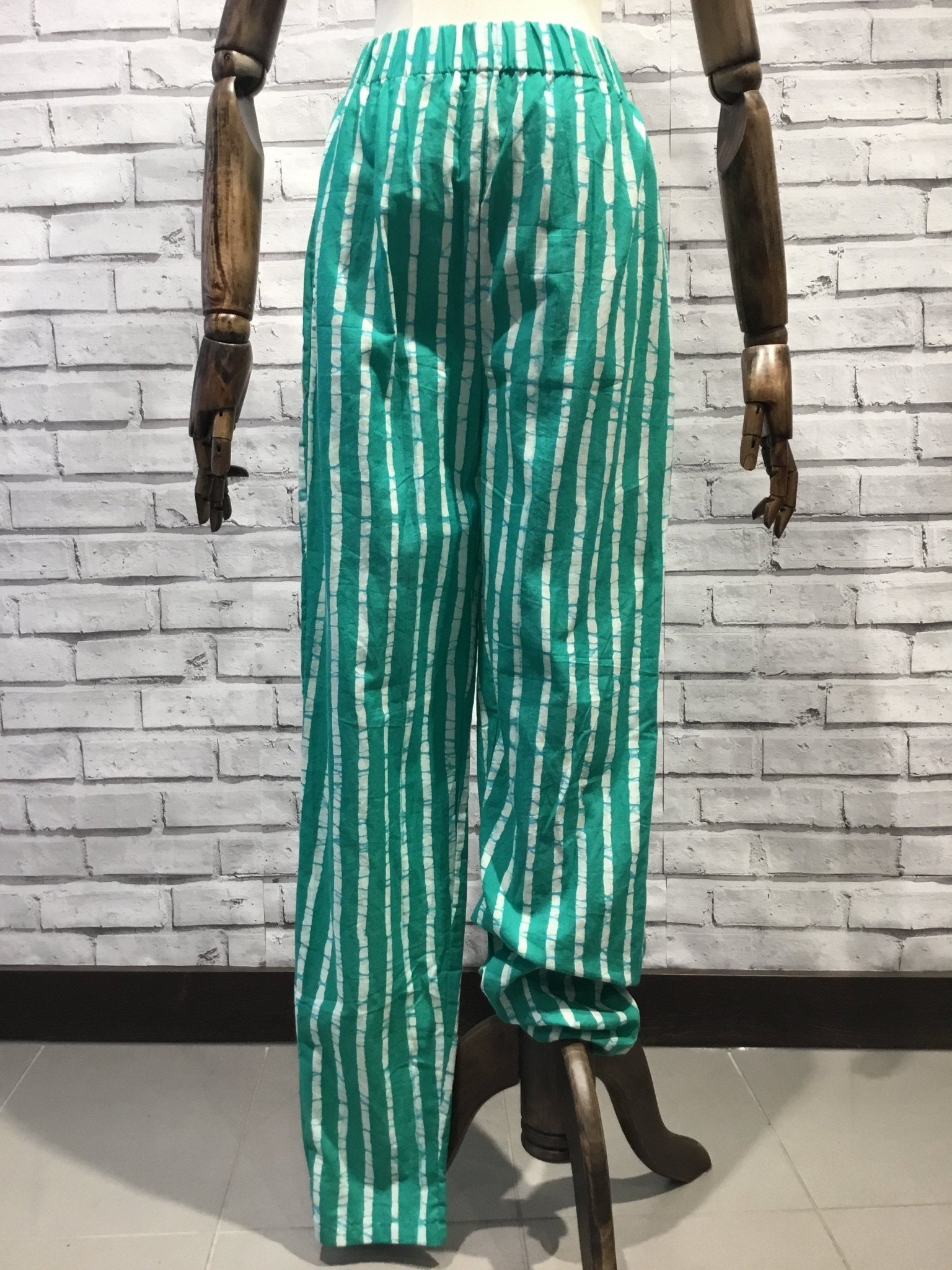 Green bamboo Print Trousers - Violet Elizabeth - Clothing