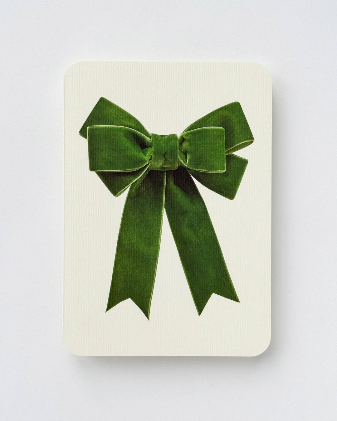 Green Velvet Bow Greeting Card | Birthday Card - Violet Elizabeth - 