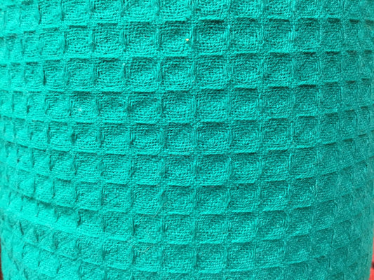 Green Waffle hand dyed Fabric 100% Cotton - Violet Elizabeth - Haberdashery