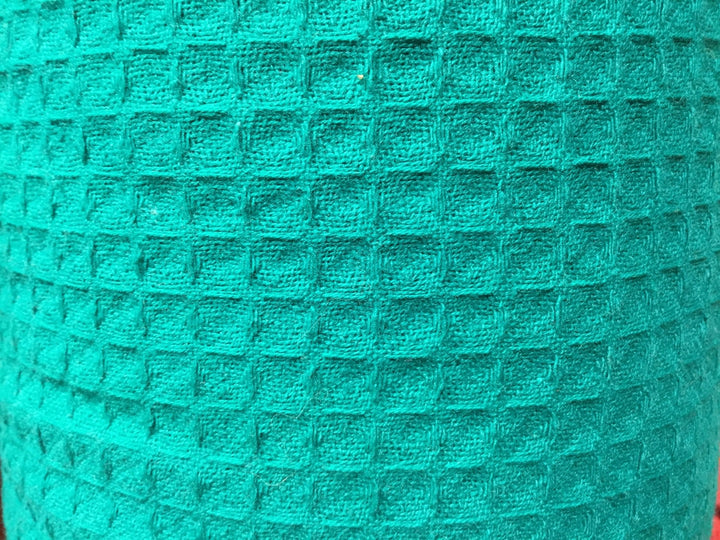 Green Waffle Waffle Hand Dyed Fabric