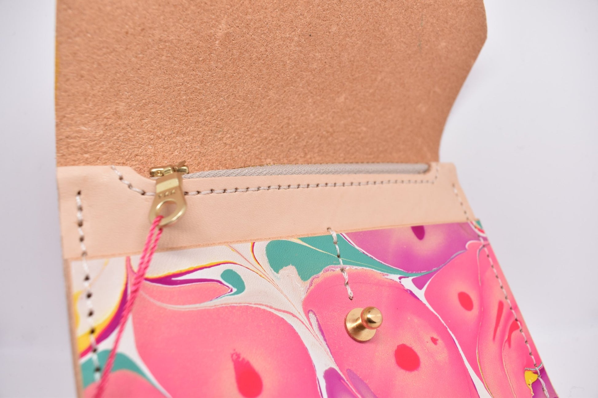 Handmade Leather Purse - Marbled - Violet Elizabeth - Handbags