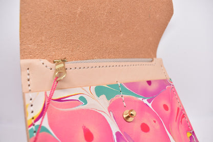 Handmade Leather Purse - Marbled - Violet Elizabeth - Handbags